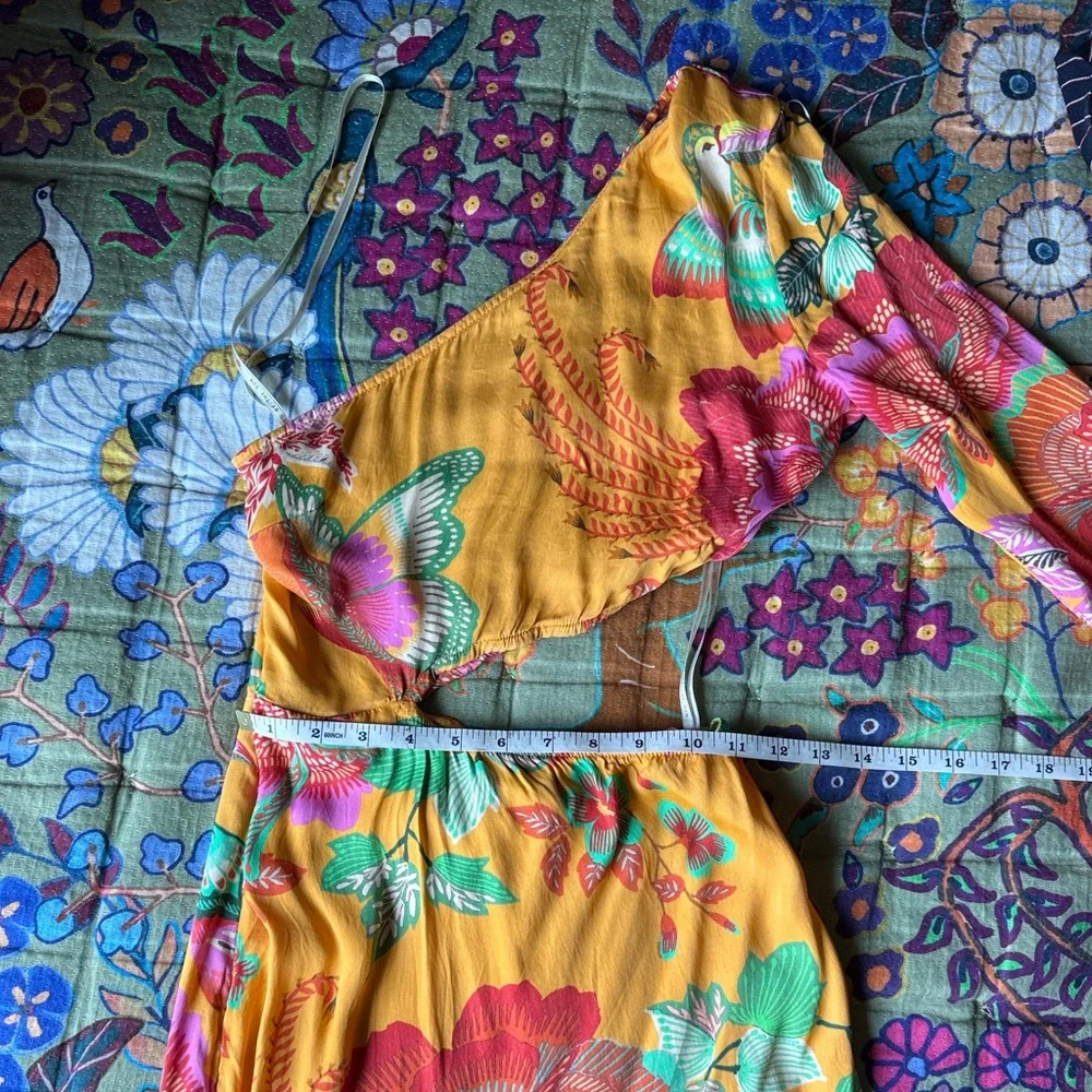 FARM Rio Tangerine Orange Single-Shoulder Printed Maxi Dress - Picture 6 of 11